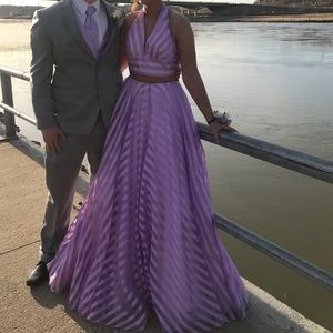 Purple Sherri Hill prom dress